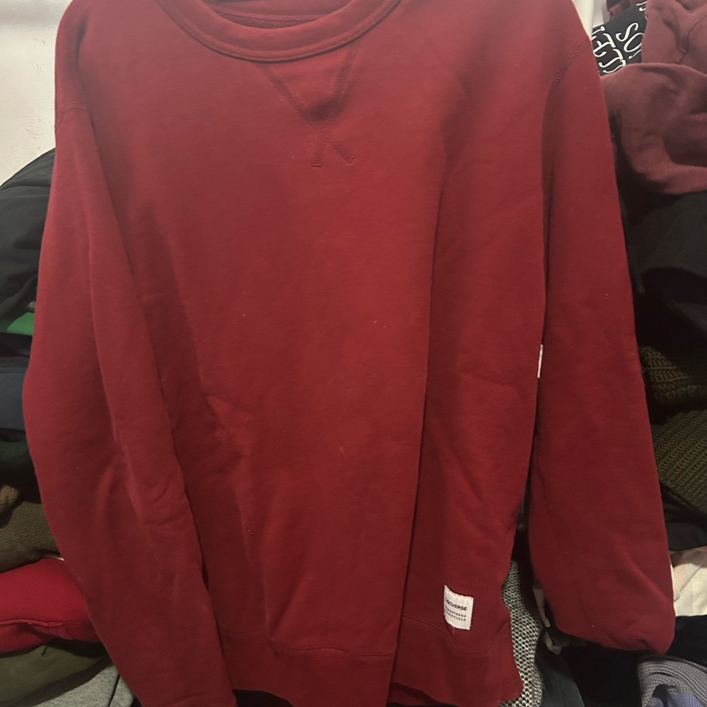Converse Men's Burgundy Crewneck Sweater